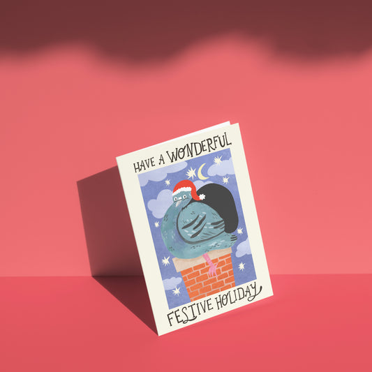 Wonderful Festive Holiday Chimney Festive greetings card