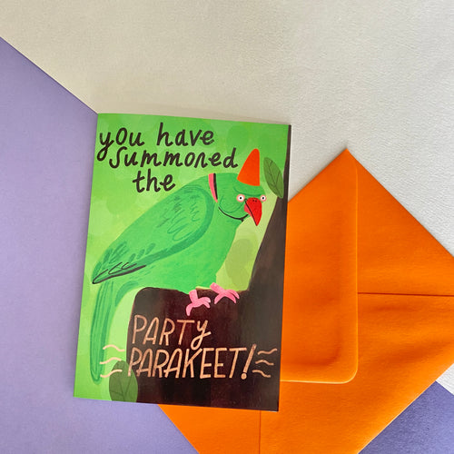 Party Parakeet Birthday Card