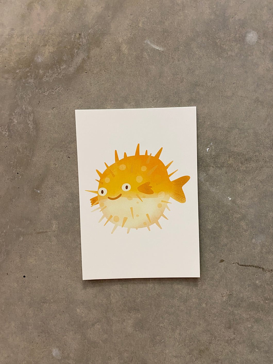 Happy Puffer Fish - Postcard