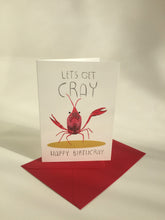 Happy Birthday Card - Let's Get Cray - Funny Visual Pun, Animal Illustration, Nature Themed, For Him Or Her, Blank Inside, Birthday Wishes - Fernandes Makes