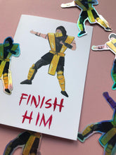 Finish Him - Mortal Kombat Greetings Card - Scorpion - Retro Gaming Card for Any Occasion, Blank Inside, Fun Illustrated Card For Gamers - Fernandes Makes