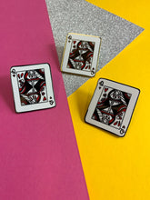 Queen Of Hearts Super Sized Enamel Pin - Playing Cards, Fun Clothes Accessory, Lapel Pin Badge, Queen Brooch, Hard Enamel Pin - Fernandes Makes