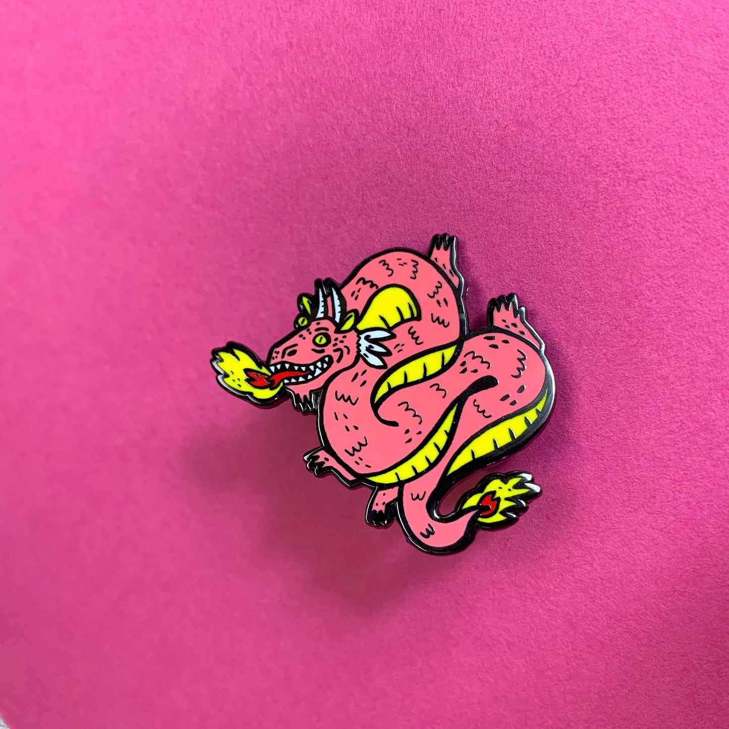 Fiery Dragon Hard Enamel Pin - Mythical Dragon, Pin Badge, Lapel Pin, Animal Brooch, Fun Clothes Accessory, Dragon Illustration - Fernandes Makes