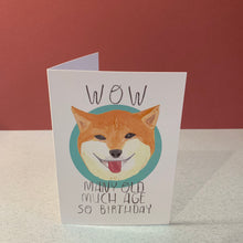Many Old, Much Age, So Birthday - Shibe Meme Birthday Card, Shiba Illustration, Funny Animal Card For Dog and Meme Lovers, Cute Animal - Fernandes Makes
