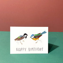 Pair of Tits Birthday Card - Blue Tit and Coal Tit, Cute Illustrated Bird Card for Him or Her, Nature Illustration, Blank Inside - Fernandes Makes