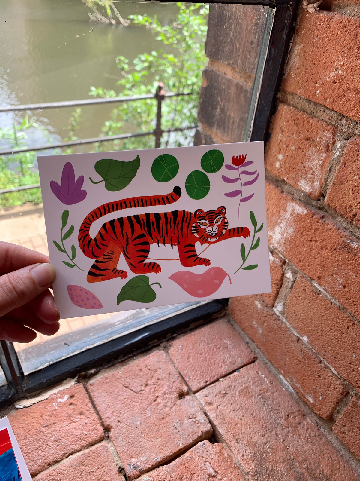 Creeping Tiger, fun illustration postcard A6 / mini art print - Fernandes Makes