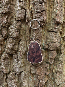 Big Brown Bear - Wooden Key Ring, Fun Accessory - Hank the Tank inspired - Fernandes Makes