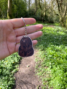 Big Brown Bear - Wooden Key Ring, Fun Accessory - Hank the Tank inspired - Fernandes Makes